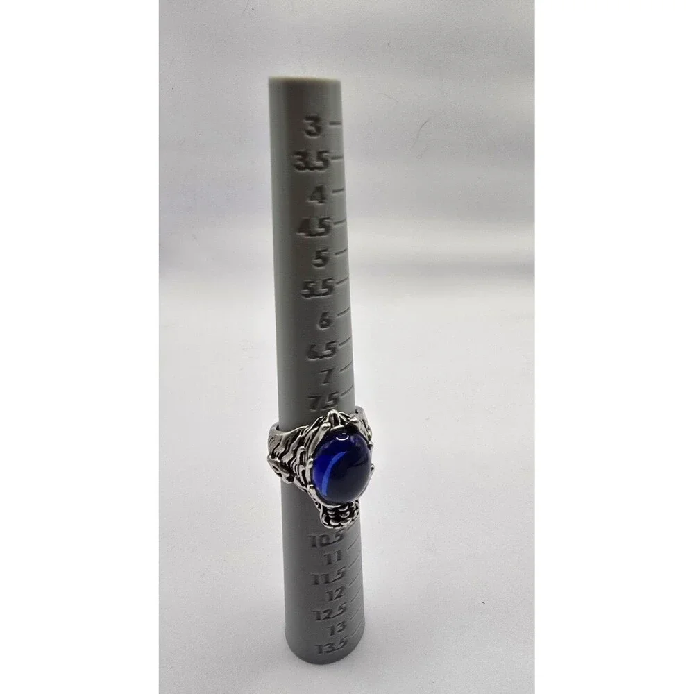 4pc Gothic Ring Lot Blue Stone Dragon Head Octopus Evil Eye  Sz 5.5-8.5